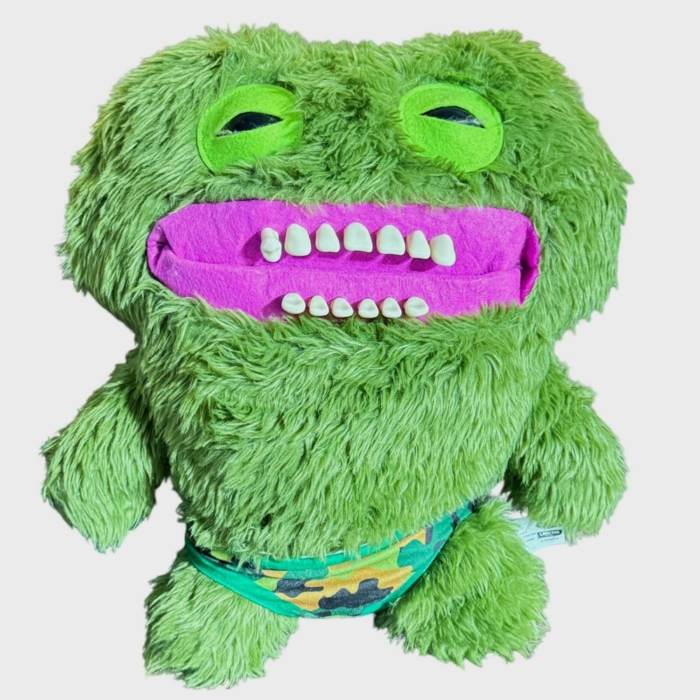 Zuru Fuggler Bigg Fugg Plush 18" Green Monster Wide Eyed Weirdo Camo NWT